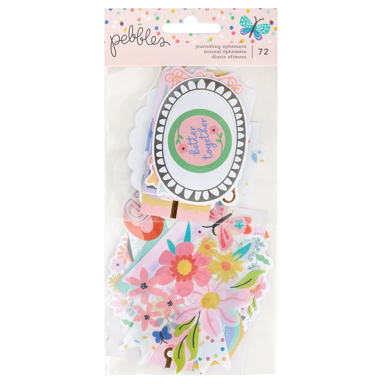 Pebbles Cool Girl Ephemera Die-Cuts 72/Pkg-Journaling, Gold Foil